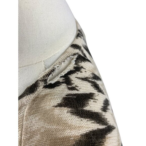 Chicos Additions Linen & Rayon Open-Front Cardigan Size 3 Beige & Black - Picture 3 of 7